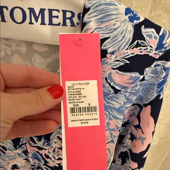 Lilly Pulitzer Blue and Pink Long Sleeve Dress - Picture 3 of 3